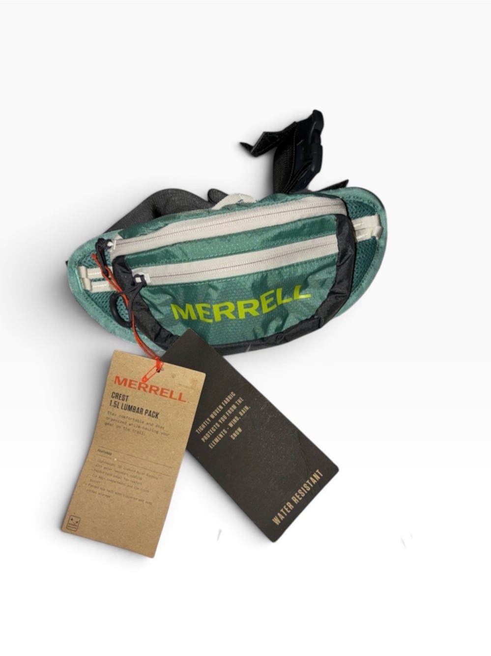 NWT Merrell Crest 1.5L Lumber pack/crossbody unisex light teal green/black